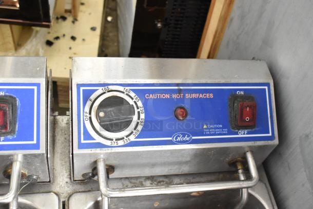 Globe PF32E Metal Commercial Countertop Electric Powered 2 Bay Fryer w/ 2 Metal Fry Baskets. 208-240 Volts. - Image 4 of 10