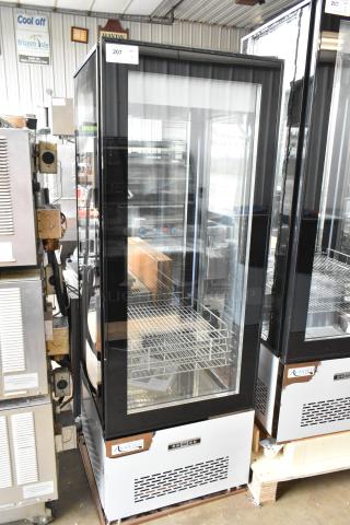 BRAND NEW SCRATCH AND DENT! Avantco 193GD4C15HCC Copper 4-Sided Glass Refrigerated Display Case Merchandiser. 115 Volts, 1 Phase. Tested and Working!