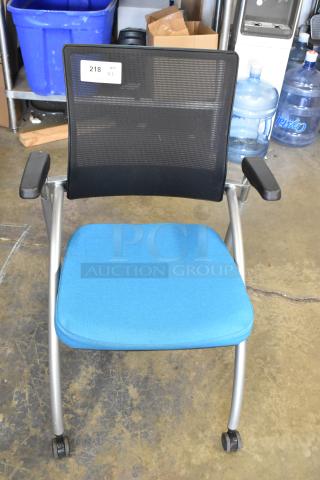 6 Folding  Office Chairs on Casters. 6 Times Your Bid!