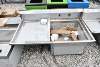 BRAND NEW SCRATCH AND DENT! Regency 600S1242424L Stainless Steel Single Bay Sink w/ Left Side Drain Board.