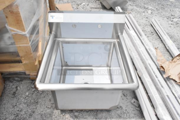 BRAND NEW SCRATCH AND DENT! Steelton 522CS11818N 23 1/2" 18-Gauge Stainless Steel One Compartment Commercial Sink without Drainboard - 18" x 18" x 12" Bowl. No Legs. - Image 1 of 6
