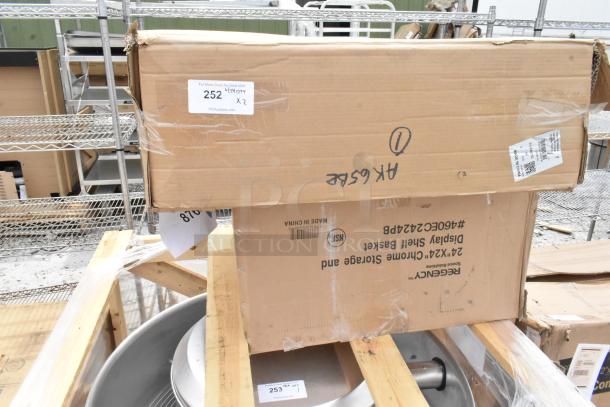 2 BRAND NEW SCRATCH AND DENT! Items Including 460EC2424PB Regency 24" x 24" NSF Chrome Storage Display Basket and Avantco 17815290 Drawer Assembly for CBE-36-HC Refrigerated Chef Base. 2 Times Your Bid! - Image 1 of 3
