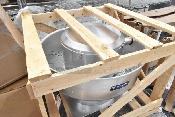 BRAND NEW SCRATCH AND DENT! Canarm ALX165-UD-EC 16 1/2" Variable Speed Upblast Direct-Drive Aluminum Exhaust Fan ALX165-UD100EC - 2,974 CFM, 1 hp. 120/208-240 Volts, 1 Phase. - Image 2 of 7