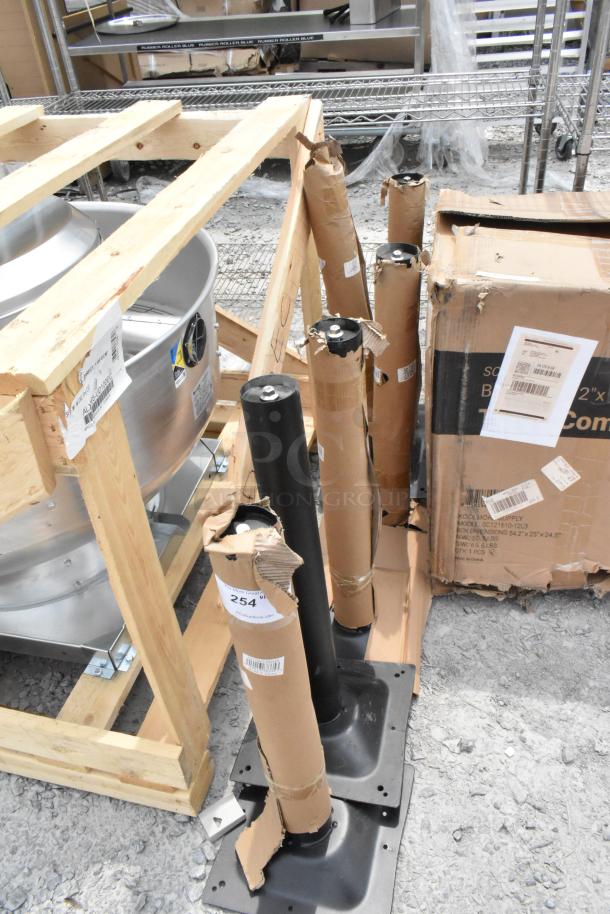 6 BRAND NEW SCRATCH AND DENT! Lancaster Table & Seating 427TBCLRD325 Excalibur 3" Standard Height Outdoor Table Base Column. 6 Times Your Bid! - Image 3 of 4