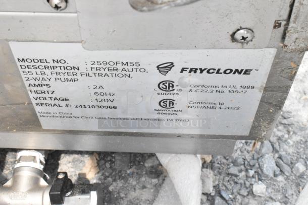 BRAND NEW SCRATCH AND DENT! 2024 Fryclone 259OFM55 55 lb. Low-Profile Portable Fryer Oil Filter Machine with 2-Way Pump - 120 Volts, 1 Phase. - Image 2 of 11