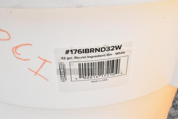 2 BRAND NEW SCRATCH AND DENT! Bakers Mark 176IBRND32W 32 Gallon Round Ingredient Bin. 2 Times Your Bid! - Image 6 of 6