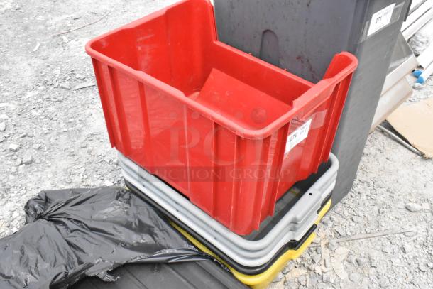 ALL ONE MONEY! Lot of Poly Bus Bins and Lids - Image 2 of 4