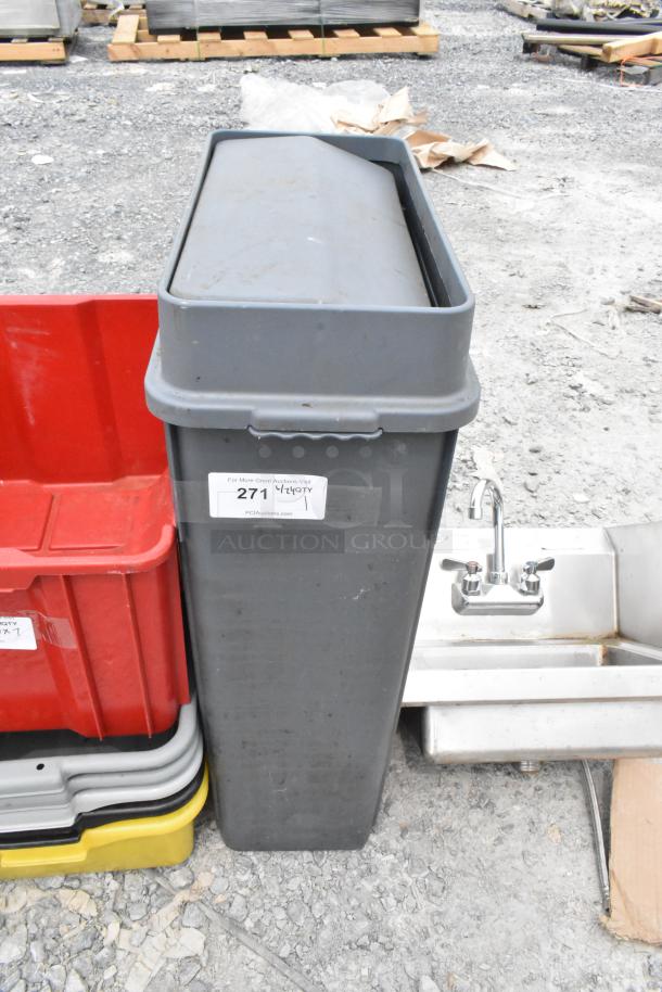 Poly Slim Jim Trash Can. - Image 1 of 2