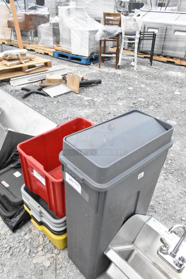Poly Slim Jim Trash Can. - Image 2 of 2