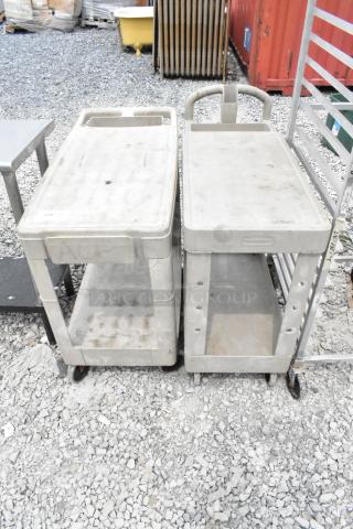 2 Poly 2 Tier Cart on Commercial Casters. 2 Times Your Bid!