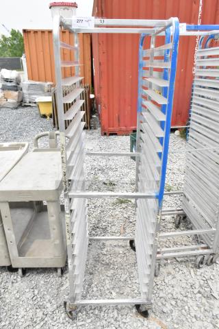 Channel Metal Commercial Pan Transport Rack on Commercial Casters.
