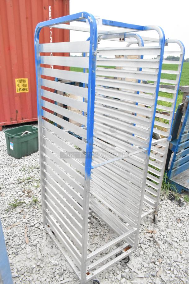 Channel Metal Commercial Pan Transport Rack on Commercial Casters. - Image 2 of 5