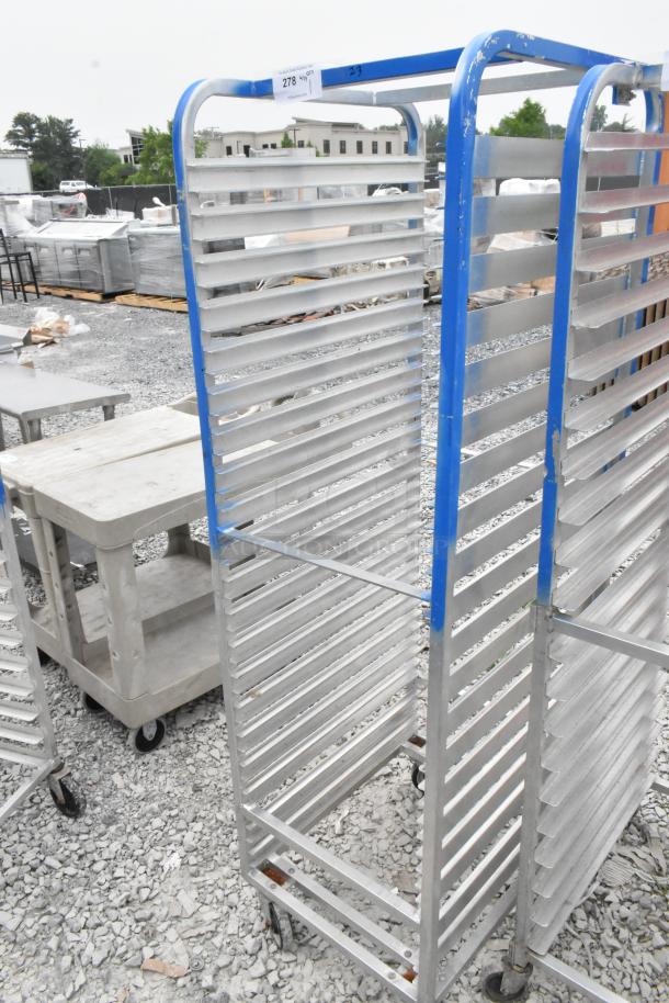Channel Metal Commercial Pan Transport Rack on Commercial Casters. - Image 3 of 5
