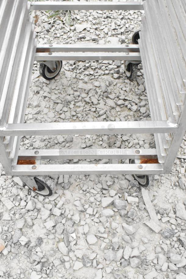 Channel Metal Commercial Pan Transport Rack on Commercial Casters. - Image 4 of 5