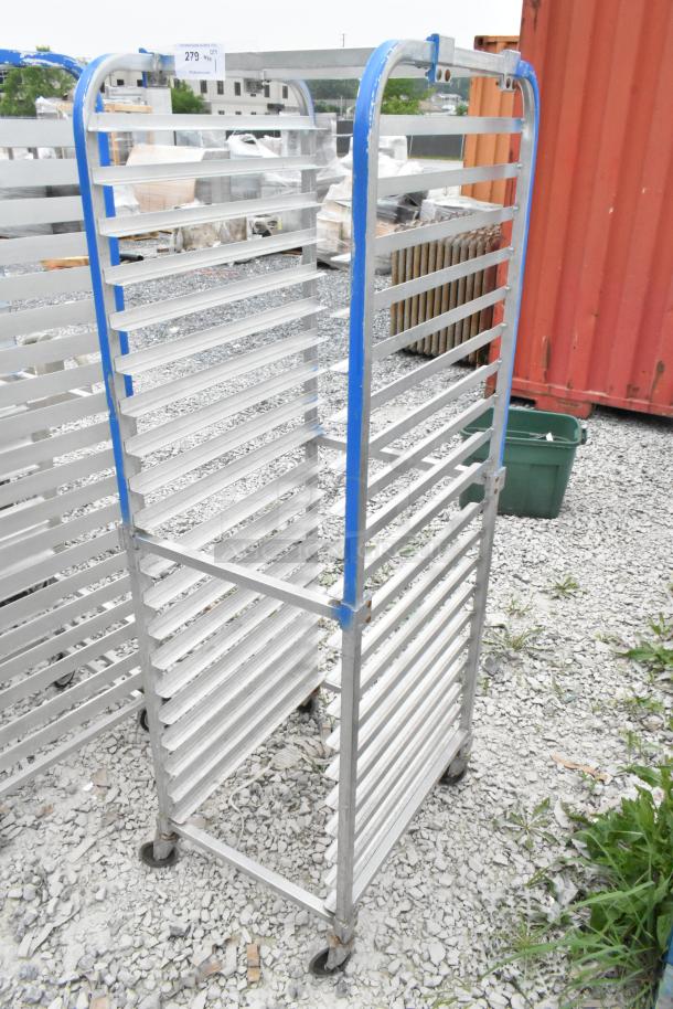 Channel Metal Commercial Pan Transport Rack on Commercial Casters. - Image 3 of 5