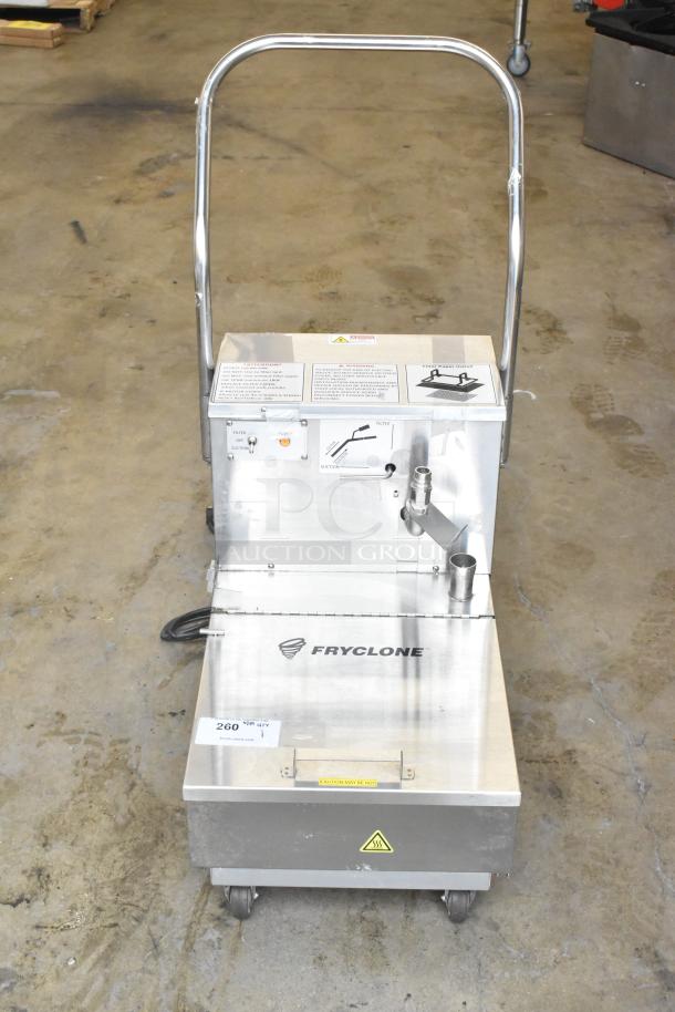 BRAND NEW SCRATCH AND DENT! 2024 Fryclone 259OFM55 55 lb. Low-Profile Portable Fryer Oil Filter Machine with 2-Way Pump - 120 Volts, 1 Phase. - Image 1 of 11