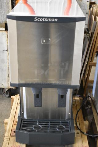 BRAND NEW SCRATCH AND DENT! 2021 Scotsman HID312A-1A Stainless Steel Commercial Countertop Ice Machine and Water Dispenser - 12 lb. Bin Storage. 115 Volts, 1 Phase.
