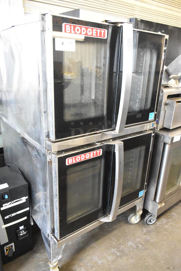 2 2016 Blodgett HV-100G HydroVection Stainless Steel Commercial Natural Gas Powered Full Size Convection Oven w/ View Through Doors, and Thermostatic Controls on Commercial Casters. 2 Times Your Bid! - Image 1 of 12