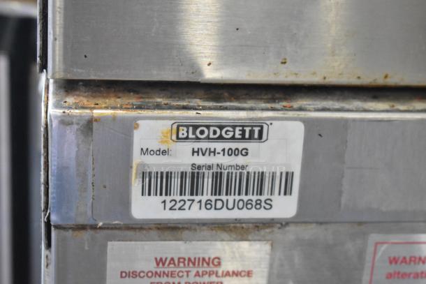 2 2016 Blodgett HV-100G HydroVection Stainless Steel Commercial Natural Gas Powered Full Size Convection Oven w/ View Through Doors, and Thermostatic Controls on Commercial Casters. 2 Times Your Bid! - Image 12 of 12