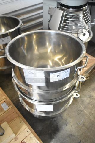 2 Globe XXBOWL-30 Stainless Steel 30 Quart Dough Mixer Bowls. 2 Times Your Bid!