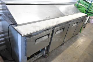2023 Cooltech CTR-96BM Stainless Steel Commercial Sandwich Salad Prep Table Bain Marie Mega Top on Commercial Casters. 115 Volts, 1 Phase.