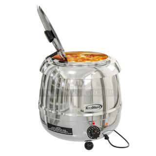 BRAND NEW SCRATCH AND DENT! KoolMore SK-SS-3G 11.5 Qt. Round Countertop Stainless-Steel Food / Soup Kettle Warmer. 115 Volts, 1 Phase.
