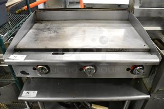 Star Max Stainless Steel Commercial Countertop Gas Powered Flat Top Griddle.