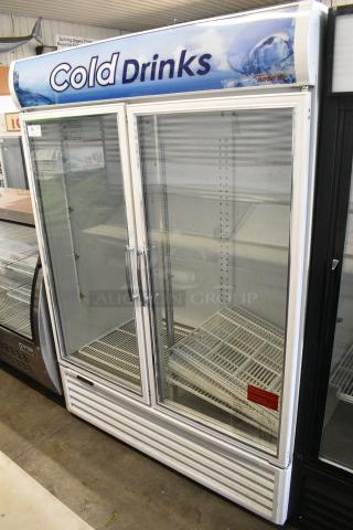 Turbo Air TGM-50RS Metal Commercial 2 Door Reach In Cooler Merchandiser w/ Poly Coated Racks. 115 Volts, 1 Phase.