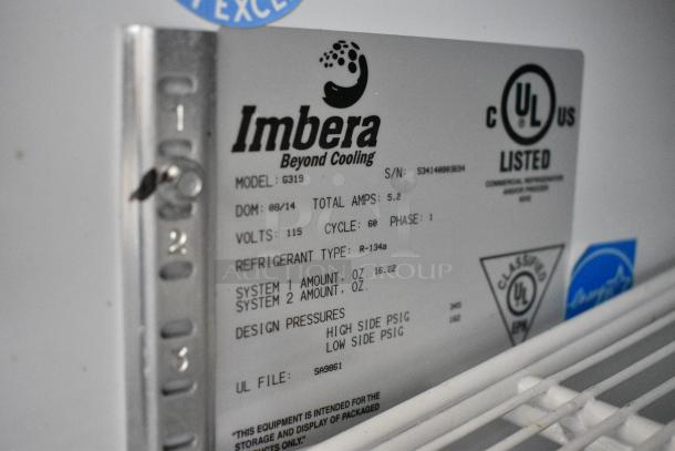 Imbera G319 Metal Commercial Single Door Reach In Cooler Merchandiser w/ Poly Coated Racks. 115 Volts, 1 Phase. Tested and Powers On But Does Not Get Cold - Image 7 of 7