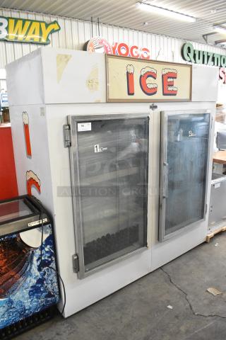 Leer 602UA45MG Metal Commercial 2 Door Reach In Bagged Ice Freezer Merchandiser. 115 Volts, 1 Phase. - Item #1186388