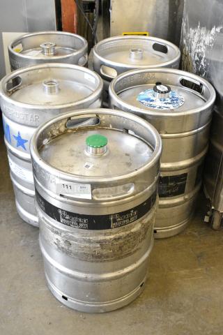 5 Metal Half Barrel Kegs. 5 Times Your Bid!