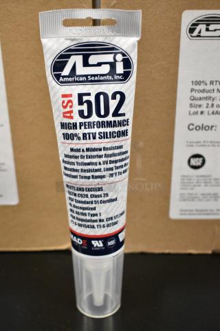 2 BRAND NEW! Boxes of 24 ASi 502 High Performance 100% RTV Silicone. 2 Times Your Bid!