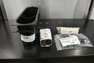ALL ONE MONEY! Lot of 5 Items Including HPA32005 American Range A32005 Dial Knob, Estella Caffe 236PECEM46 Touch Pad Control PC Mainboard for ECEM Series Espresso Machines, Alto Shaam GS Sweep Gasket and 2 Black Poly Bins for Ice Bin - Item #1186461