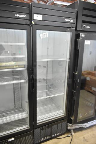 2019 Habco SE18 Metal Commercial Single Door Reach In Cooler Merchandiser w/ Poly Coated Racks. 115 Volts, 1 Phase.