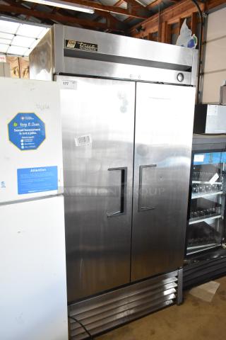 True T-35 Stainless Steel Commercial 2 Door Reach In Cooler. 115 Volts, 1 Phase.