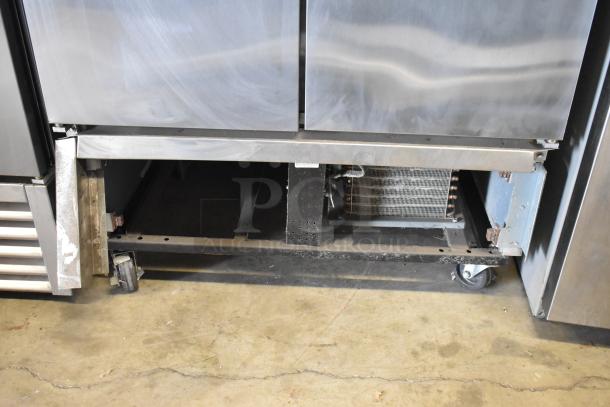 2017 True T-35 Stainless Steel Commercial 2 Door Reach In Cooler w/ Poly Coated Racks on Commercial Casters. 115 Volts, 1 Phase. Cannot Test Due To Cut Power Cord - Image 4 of 8