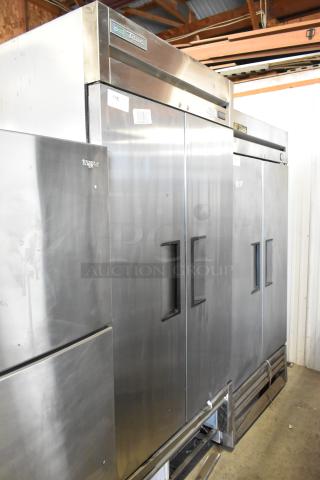 2021 True T-35-HC Stainless Steel Commercial 2 Door Reach In Cooler w/ Poly Coated Racks. 115 Volts, 1 Phase.
