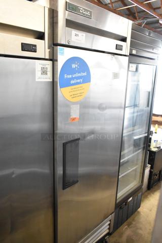 2020 True T-19F-HC Stainless Steel Commercial Single Door Reach In Freezer w/ Poly Coated Racks on Commercial Casters. 115 Volts, 1 Phase.