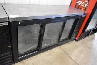 Beverage Air BB72HC-1-GS-B-27 Metal Commercial 3 Door Back Bar Cooler Merchandiser. 115 Volts, 1 Phase.