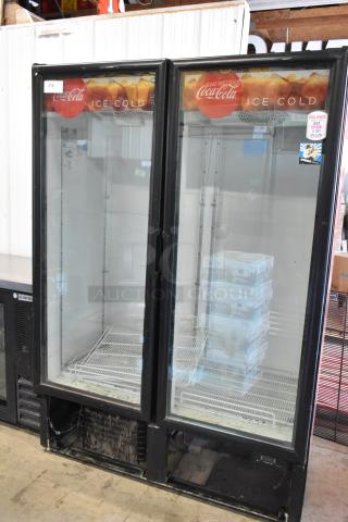 Imbera VRD43 Metal Commercial 2 Door Reach In Cooler Merchandiser w/ Poly Coated Racks. 115 Volts, 1 Phase.