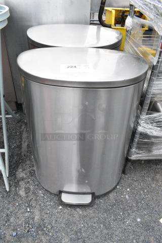 2 Stainless Steel Trash Can. 2 Times Your Bid!