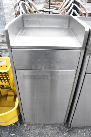 Stainless Steel Trash Can Shell w/ Poly Flap, Door and Trash Can.