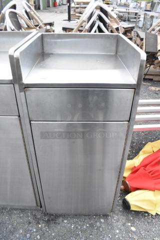 Stainless Steel Trash Can Shell w/ Poly Flap, and Door.