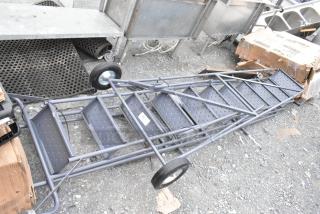 BRAND NEW SCRATCH AND DENT! Ballymore FAWL-10 Fold & Store 10-Step Gray Steel Folding Rolling Safety Ladder with 16" Wide Steps, 14" Deep Top Step, and 10" Rubber Wheels. May Be Missing Pieces.
