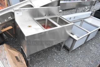 BRAND NEW SCRATCH AND DENT! Regency 600B2193612L Spec Line 2 Bowl Underbar Sink with Faucet and Left Drainboard - 36" x 19"