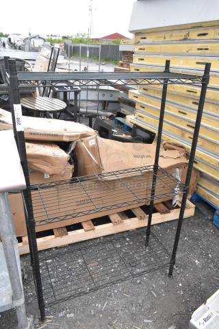 Black Finish 3 Tier Wire Shelving Unit. 3 Black Anti Fatigue Floor Mats. 3 Times Your Bid!
