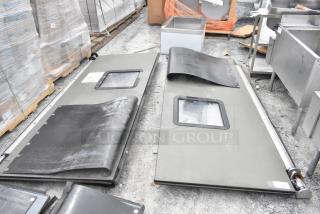 2 Chase Doors Gray Swinging Kitchen Doors. 2 Times Your Bid!