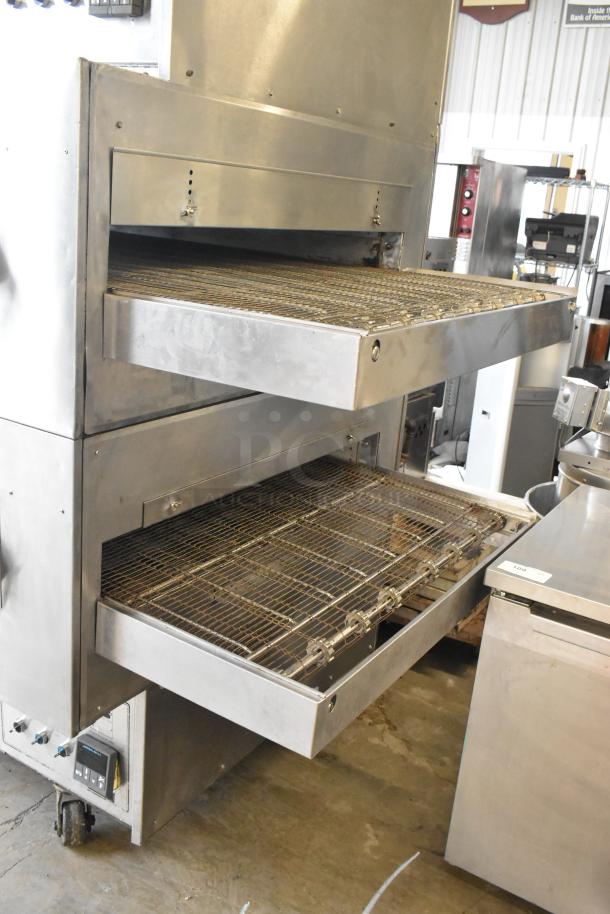 2 Middleby Marshall PS300WB-4 Stainless Steel Commercial Natural Gas Powered Conveyor Pizza oven on Commercial Casters. 170,000 BTU. 2 Times Your Bid! - Image 17 of 17