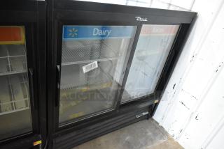 2017 True GDM-41SL-48-HC-LD Metal Commercial 2 Door Reach In Cooler Merchandiser w/ Poly Coated Racks. 115 Volts, 1 Phase.