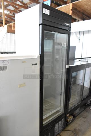 2019 Habco SE18 Metal Commercial Single Door Reach In Cooler Merchandiser w/ Poly Coated Racks. 115 Volts, 1 Phase.
